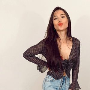 tie front silk frill blouse